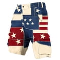 thumbnail image 3 of DIOAZUD Men's Patriotic Cargo Shorts American Flag Print Multi Pockets Lightweight Casual Outdoor Wear, 3 of 7