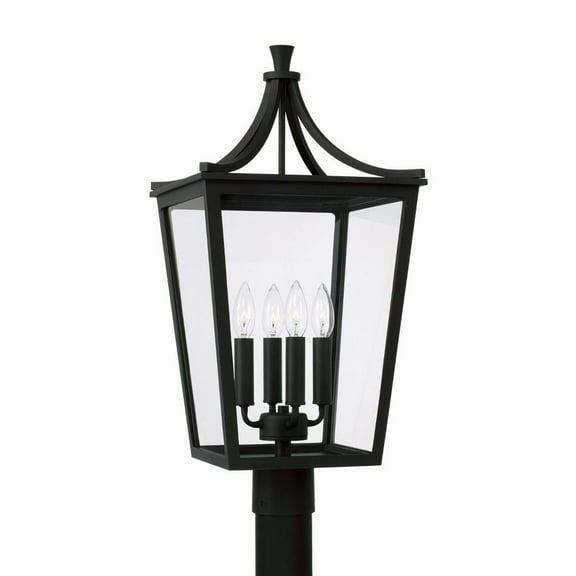4 Light Outdoor Post Lantern In Farmhouse Style-25 Inches Tall And 12 Inches Wide Capital Lighting 947943Bk