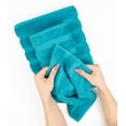 thumbnail image 3 of American Soft Linen Turkish 6 Piece Towel Set, 100% Cotton Premium Soft Bathroom Towels, Aqua Blue, 3 of 9
