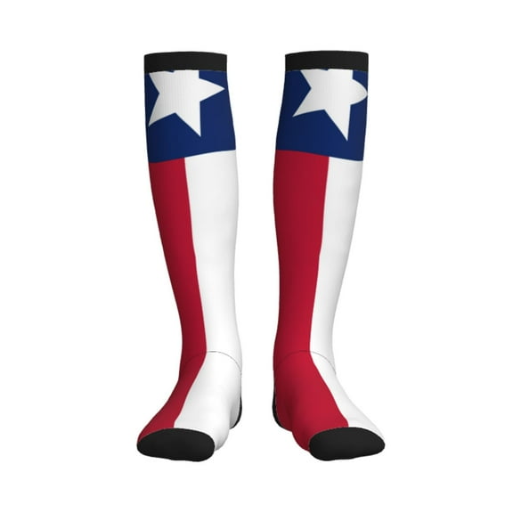 Compression Socks Women Men Texas Flag Knee High Support Circulation Socks for Running Travel
