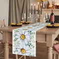 thumbnail image 2 of Table Runners 36 Inches Long Dress Scarves, Daisy Farmhouse Kitchen Table Runner, Short Coffee Tablerunners, Spring Floral Grey Plaid Eucalyptus Leaves 13x36 Inch, 2 of 9