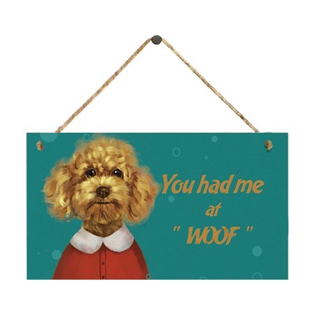

Wooden Sign Dog Tag Rectangular Wood Decoration Pet Slogan Pendant Decoration