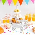 thumbnail image 3 of CUTICATE 2 Tier Serving Tray 2 Layer Fruit Plate Holder Multipurpose Candy Cake Display Stand Wedding Cake Stand for Party Living Room square, 3 of 8