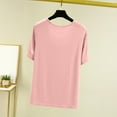 thumbnail image 4 of qolati Womens Tops Pleated Front Round Neck Short Sleeve Shirts Lightweight Casual Modal T-Shirts Classic Fit Summer Basic Tees, 4 of 7