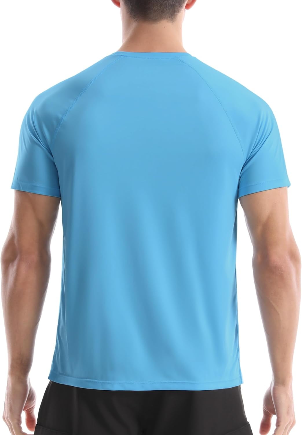 JJEAN-Men's UPF 50+ Swim Shirts, Sun Protection Short Sleeve Rash Guard, Quick Dry T-Shirt for Fishing and Surfing