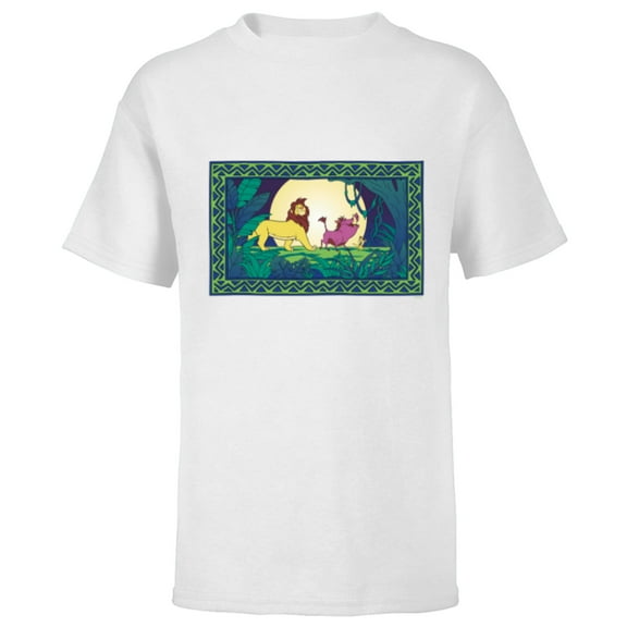 Disney The Lion King 30th Anniversary Log Bridge Retro Color - Short Sleeve T-Shirt for Kids - Customized-White