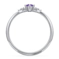 thumbnail image 4 of Birthstone Oval Ring with Shoulder Accents - Amethyst (February), 4 of 5