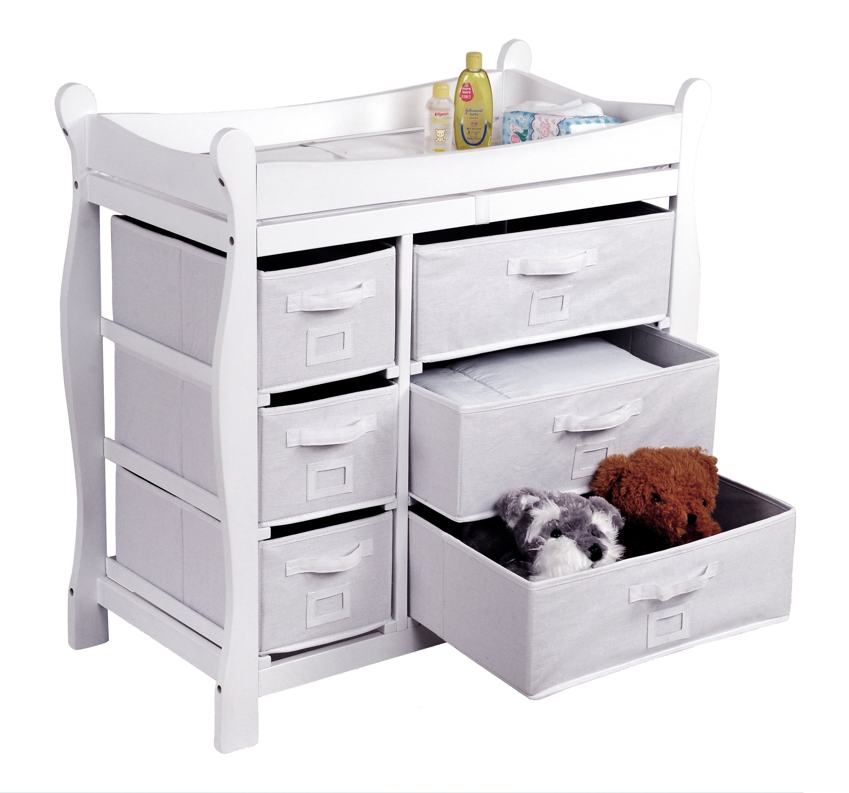 badger basket changing table grey