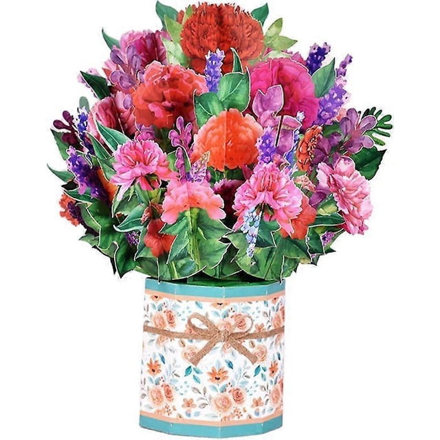 Pop Up Flower Bouquet Gift Cards Greeting Cards for Mum, 9.8 X 9.8 Paper Flower Pop Up Card 3d Birthday Cards Mothers Day Gifts for WomenScvvd