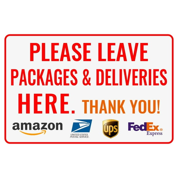 Bestylez Please Leave Packages Deliveries Here - Bestylez Delivery Sign For Outdoor Use 12"" * 8"" (153)