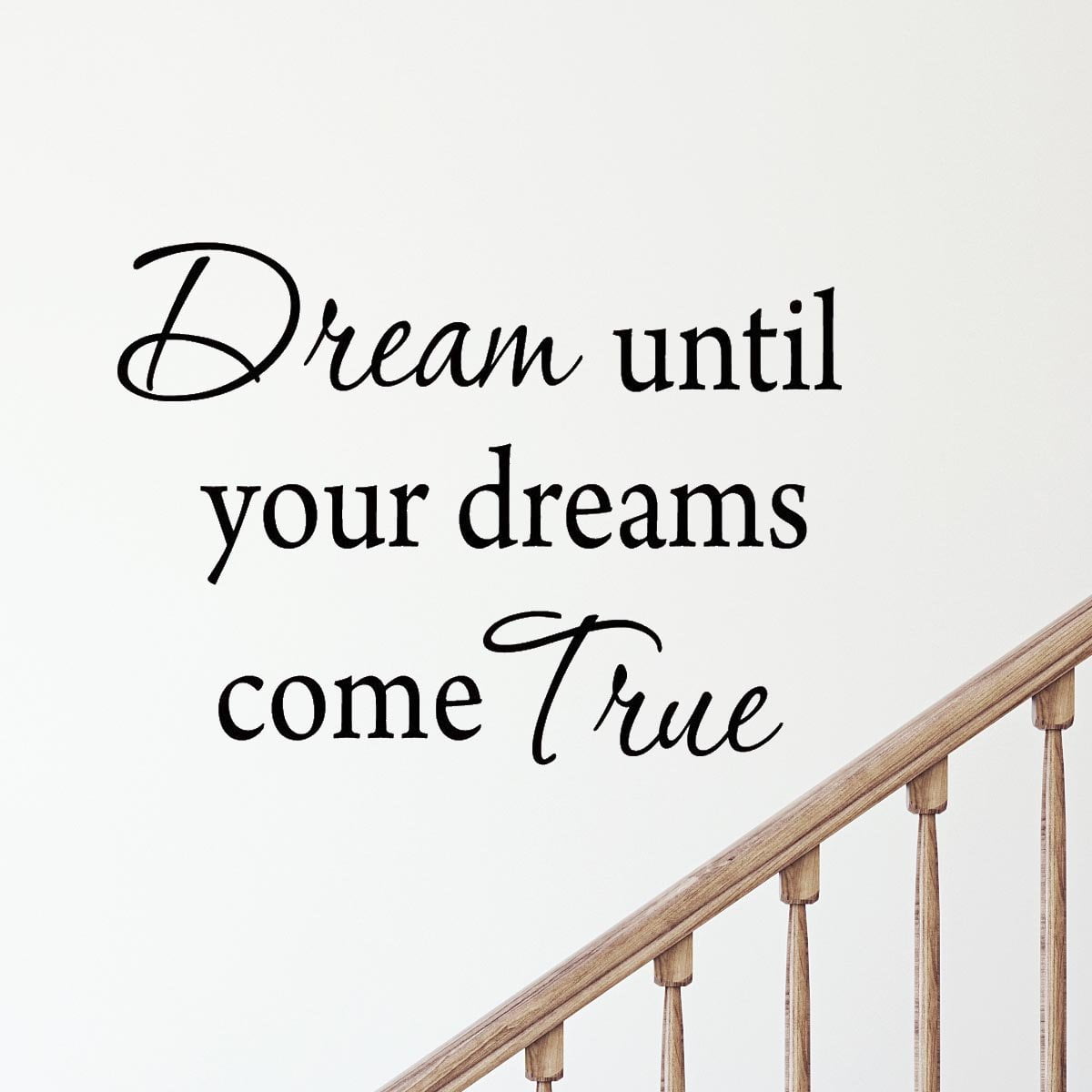 Vwaq Dream Until Your Dreams Come True Inspirational Matte Black Vinyl Wall Decal Quote Sticker