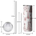 thumbnail image 5 of 20oz White Christmas Tree Pattern Skinny Tumblers Stainless Steel Tumbler with Lid and Straw,Vacuum Insulated Double Wall Travel Tumbler Cups with Cleaning Brush for Coffee,Tea, 5 of 6