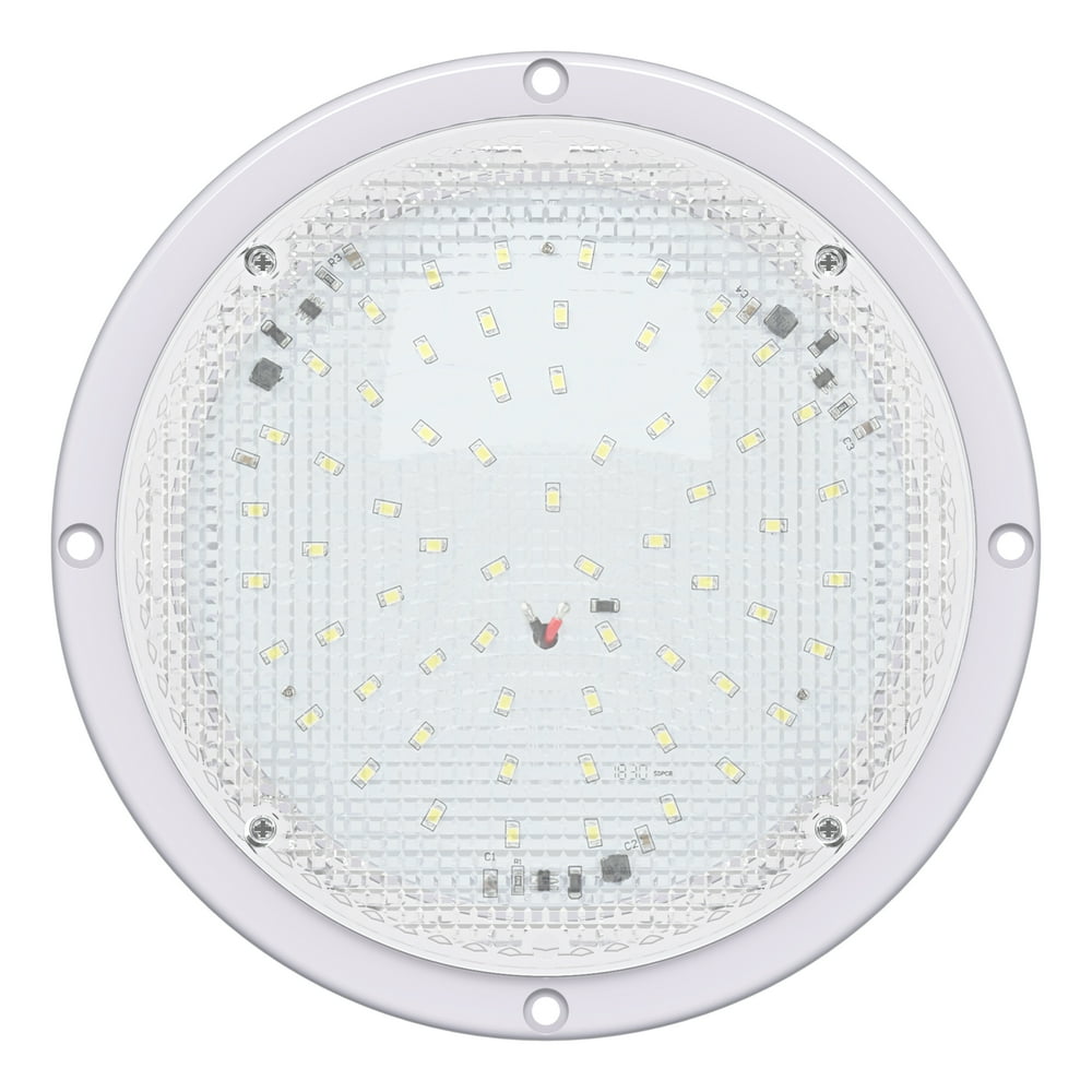 Leisure LED RV White 8.5" Round Scare Porch 12V LED Light 600 LM