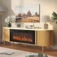 thumbnail image 2 of Sonegra 4-Piece Living Room Table Set Includes Mid-Century Coffee Table, Spacious 70" Fireplace TV Stand and 2 Endtables, Classic Coffee Table for Living Room, Bedroom, Wood, 2 of 7