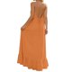 thumbnail image 5 of Mujeres Maxi Vestido de Verano Lino Siente V-Cuello Estilo de Suspensión sin Espalda Ajustable Volantes Doblado, Suelto Vestido Fluido para las Mujeres Playa, 5 of 7