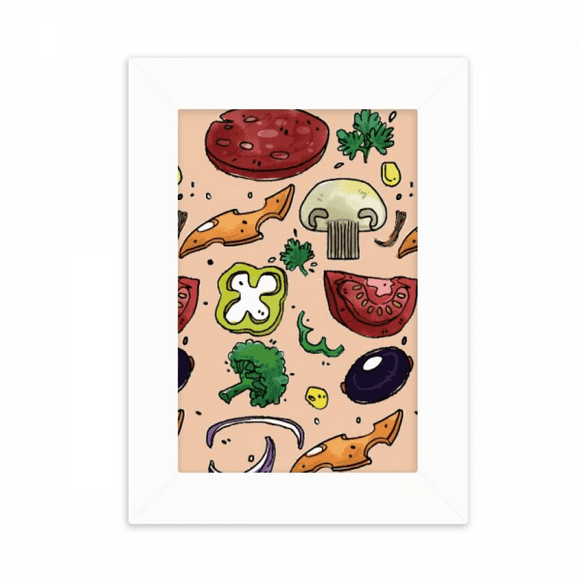 Pizza Tomato Foods Peppers Onion Desktop Photo Frame Picture Display Decoration Art Painting
