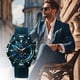 thumbnail image 1 of Reloj mecánico inspirado en lápiz labial para hombre, con correa de silicona perforada estilo carreras. Reloj deportivo para estudiantes y profesionales. Correa plegable., 1 of 6