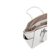 Michael Kors Marilyn Medium Saffiano Leather Top Zip Tote, Optic White