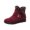Wine, variant on Women's Winter Fur Snow Ankle Boots Buckle Suede Waterproof Zipper Anti-slip Warm Snow Short Booties