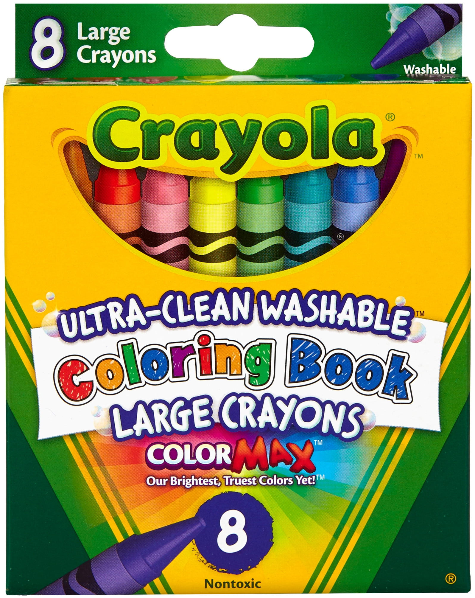 Download Crayola Ultra Clean Washable Large Coloring Book Crayons 8 Count Walmart Com Walmart Com