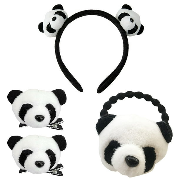 4 pinzas para el pelo con forma de panda, accesorios atractivos para el pelo con forma de panda.