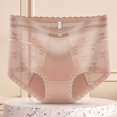 thumbnail image 3 of Gibobby Ropa interior bikini elástica para mujer Ropa interior sexy con borde de encaje para mujer Love Mesh High Waist Luxury Ice Silk Triángulos para mujer(Caqui， XXL), 3 of 5