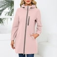 thumbnail image 3 of FUZHIQ Rain Jacket Women Waterproof Lightweight Jacket Long Hooded Water Coat for Outdoor Hiking And Daily Wear Comfortable Pockets, 3 of 8