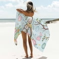 thumbnail image 6 of Happy Easter Beach Towels Blanket Soft&Absorbent Quick Dry Microfiber Floral Bunny Eggs Pool Towels for Swimming ,Yoga, Sports, Gym, Camping,Large 30X60in, Sage Green, 6 of 8