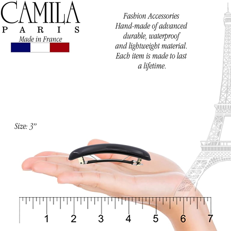 Hair Barrette Clip for Girls Women Bordeaux Rubberized Metal Clasp Durable Camila Paris CP3332 French Hair Barrette Clip for Girls  main image 3