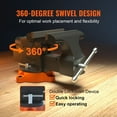 thumbnail image 5 of 6-Inch Heavy Duty Bench Vise with 360° Swivel Base & Anvil – Ductile Iron Construction, Locking Jaw for Secure Grip, Perfect for Metalworking, Woodworking & DIY Projects, 5 of 11