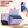 thumbnail image 6 of for Samsung Galaxy S21 Case, Wallet Phone PU Leather Case with Card Holder Crossbody Cover for Women Girls Strap Wristlet RFID Blocking Shockproof Protective Cover for Samsung S21, Violet, 6 of 9