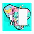 thumbnail image 2 of Metal Light Switch Plate Outlet Cover (Elephant Teal - Single Toggle Single Rocker), 2 of 2
