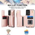 thumbnail image 6 of for Samsung Galaxy A53 5G Crossbody Wallet Phone Case with Card Holder&Zipper, Back Flip Folio PU Leather Kickstand Card Slots Double Magnetic Clasp Shockproof Case for Women Girls,Rosegold, 6 of 8