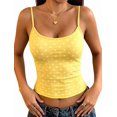 thumbnail image 2 of Women'S Polka Dot Print Sleeveless Form Fitting Casual Tank Top Yellow Polka Dots S, 2 of 9