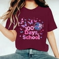 thumbnail image 2 of Youyipin Womens Tops 100 Days Of School Shirt For Women Teacher Graphic T-Shirt Happy 100Th Day Of School Gift Round Neck Short Sleeve Tee Tops Spring Tops For Women, 2 of 5