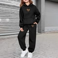 thumbnail image 2 of Hiijoy Girls Casual Outfits Heart Print Long Sleeve Hoodie Sweatpants Set 2Pcs Sweatsuit, 2 of 6