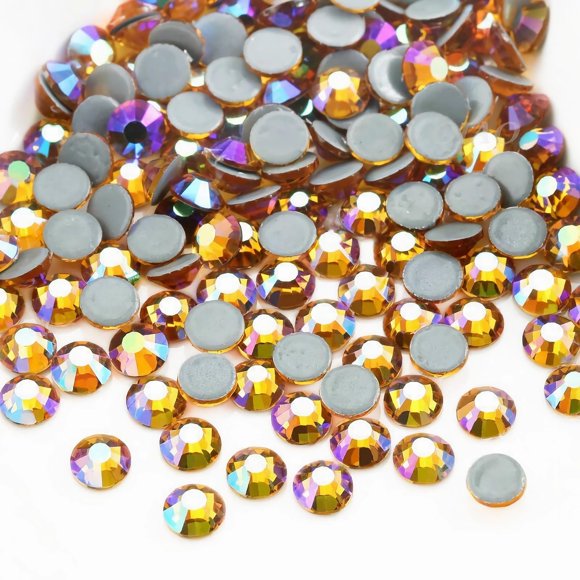 Jollin Hot Fix Crystal Flatback Rhinestones Cristal Diamantes Gemas 0.283 in (34ss 288 piezas Topacio AB)