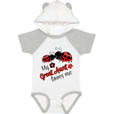 

Inktastic My Great Aunt Loves Me with Cute Ladybugs Gift Baby Boy or Baby Girl Bodysuit