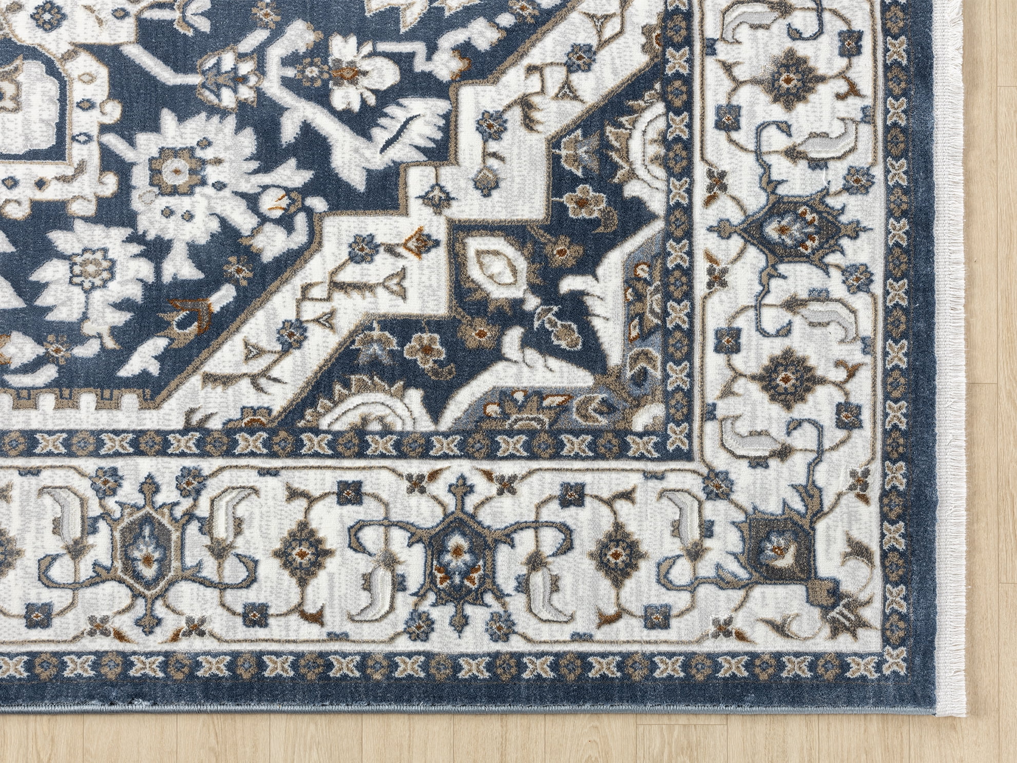 United Weavers Riviera Delora Accent Rug, Border Pattern, Blue, 1'10" X 3'