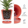 thumbnail image 2 of BUYMAX 5 inch Magenta red Ceramic Plant Pots with Drainage Holes & Saucers, 4-Pack for Herbs, Cactus, Succulents, Home Office Decor, 2 of 7