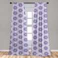 thumbnail image 4 of Ambesonne Purple Stripe Curtains, Hexagonal Grid Print, Pair of 28"x95", Blue Violet White, 4 of 4
