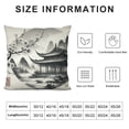 thumbnail image 6 of Ink Wash Painting Pillow Covers Set of 2 Traditional Chinese Culture Home Decorative Redwall Courtyard Pavilion Rich and Wellness Throw Pillow Case Cushion Cover, 6 of 6