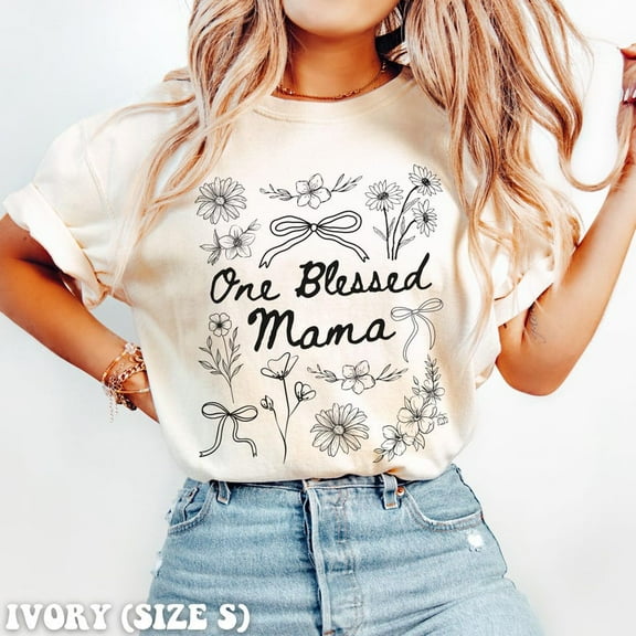Mom Shirt Gift for Mom One Blessed Mama Mothers Day Gift Floral Mom Shirt Cute Mom Tee New Mom Gift Flower Shirt
