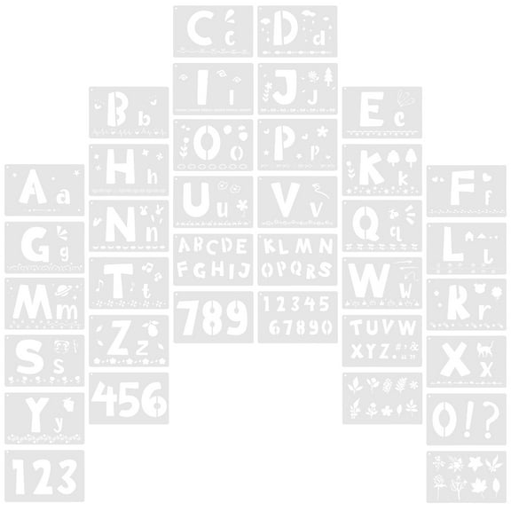 Masteelf  36 Pcs Letter Stencil Painting Plastic Template Alphabet Stencils Child