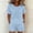 Blue, variant on Gamivast 2 Piece Summer Outfits for Women Casual Linen Textured Short Sleeve Top and Drawstring Shorts Set Loose Fit Matching Lounge Sweatsuits Vacation Streetwear Pajamas Navy XXXL