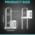 thumbnail image 2 of Qucyy 2 Pcs 4 Digit Combination Lock Code Cabinet Lock U Shaped Gym Locker Adjustable Padlock Metal Long Shackle Lock for Outdoor College Fences Sports Lockers Gym, 2 of 5