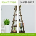 thumbnail image 5 of Fionafurn 5-Tier 51'' Ladder Shelf Bookshelf Bookcase Storage Display Plant Leaning Shelf Brown, 5 of 10