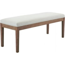 chairus Padded Entryway  Linen Upholstered Dining Table Benches Farmhouse Shoe  Seat for Hallway Bedroom End of Bed Vintage 45.5" Wooden Leg Benches for Kitchen Restaurant Window, Beige