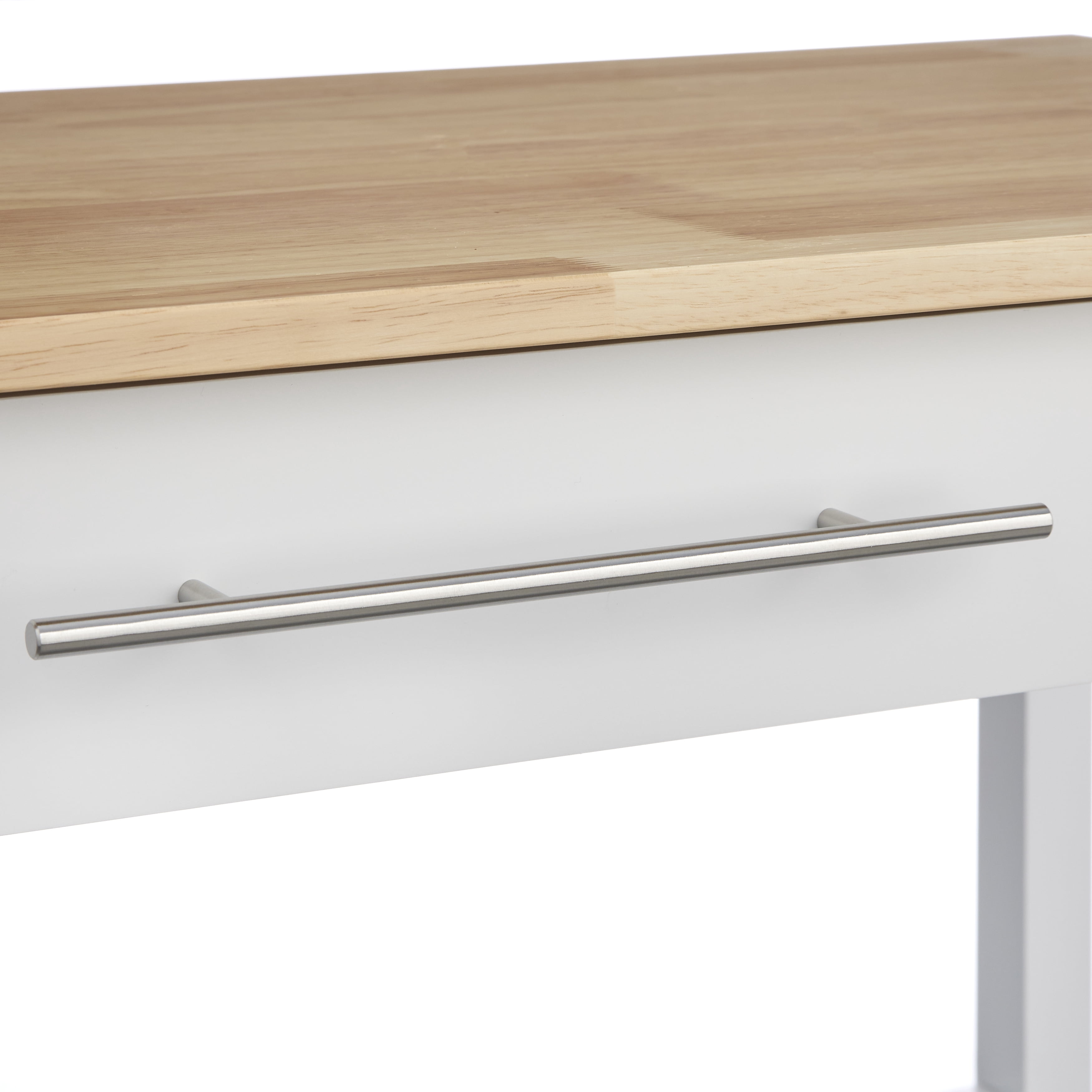 TMS Rubin Kitchen Island with Drawer, White/Natural