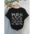 thumbnail image 3 of Women Loose Fit Seashell Print Round Neck Short Sleeve T-Shirt, Suitable For Summer, 3 of 6